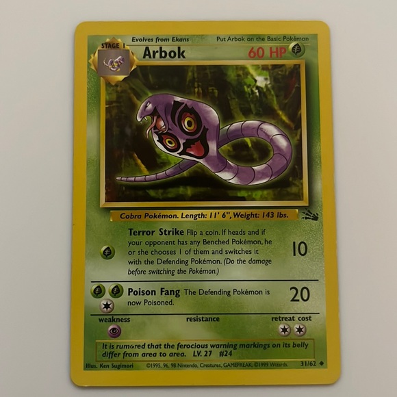 Pokemon | Toys | Pokmon Arbok | Poshmark